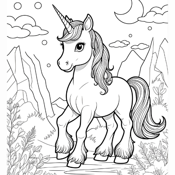 Ausmalbild einhorn Titel